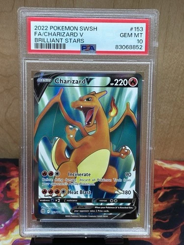 2022 Pokemon SWSH Brilliant Stars #153 FA/ Charizard V PSA 10 GEM MINT