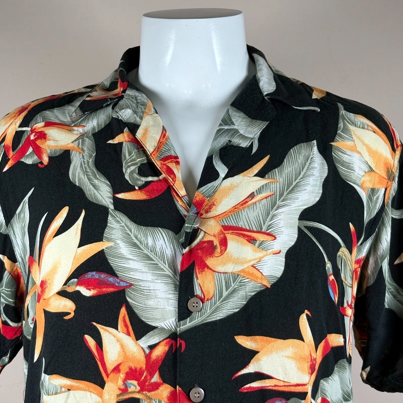 Mens Hawaiian Shirt Thumbs Up Small Tropical Flowers Aloha Friday