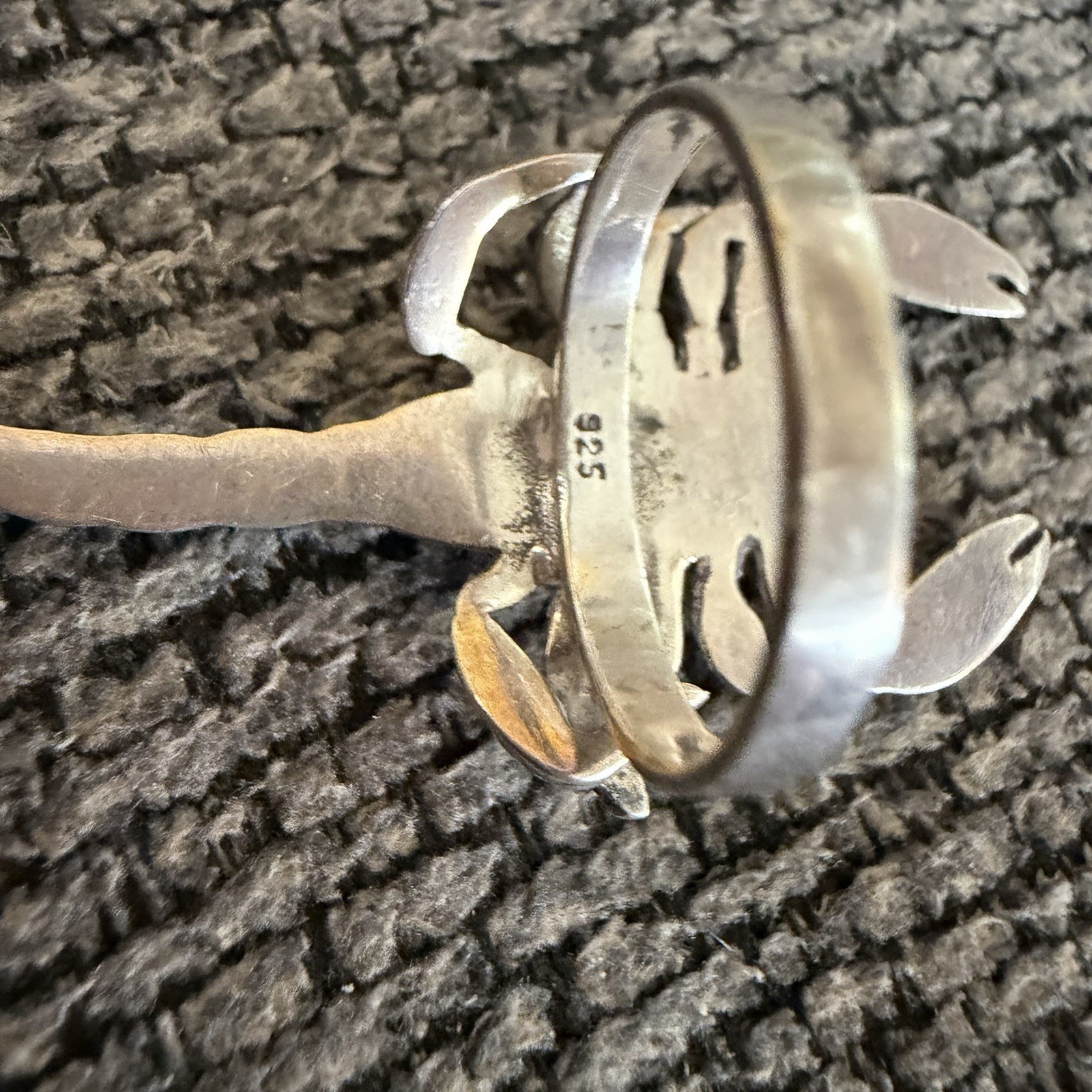 Sterling Silver Ring Lot Solid Biker Skull Snake … - image 12