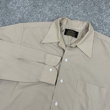 Vintage 70s Sears Shirt Mens 16 16.5 L Solid Perma Prest Dress The Mens Store