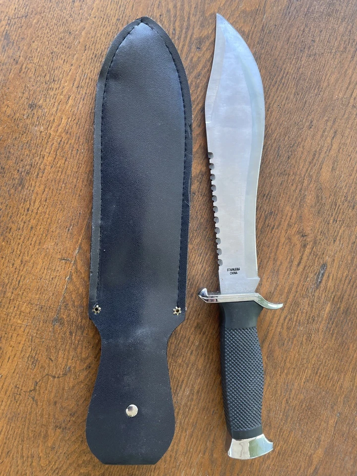 Cuchillo de hoja fija Jungle King 1 - Sierra borde superior espiga completa 13" eclosionado Foto 4 de 4