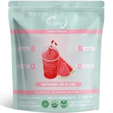 Super GREEN Powder Bloating Relief Gut Health Skin Care Watermelon Slush 30 pack