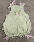 The Bailey Boys Girls Size 24 Months Butterfly striped Romper bows ruffles — photo 1