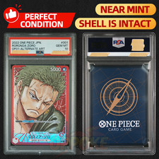 PSA 10 GEM MT One Piece Card Roronoa Zoro OP01-001 Leader Alt. Art Japanese