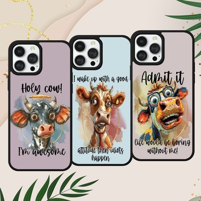 HIGHLAND COW UNHÖFLICH LUSTIGE HANDYHÜLLE FÜR IPHONE SAMSUNG PIXEL ZITAT GESCHENK