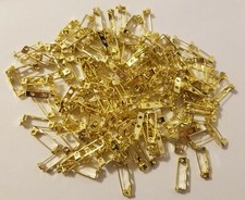 100 pcs Gold 20mm 3/4" Locking Catch Bar Pins Craft Jewelry Brooch Pin Backs