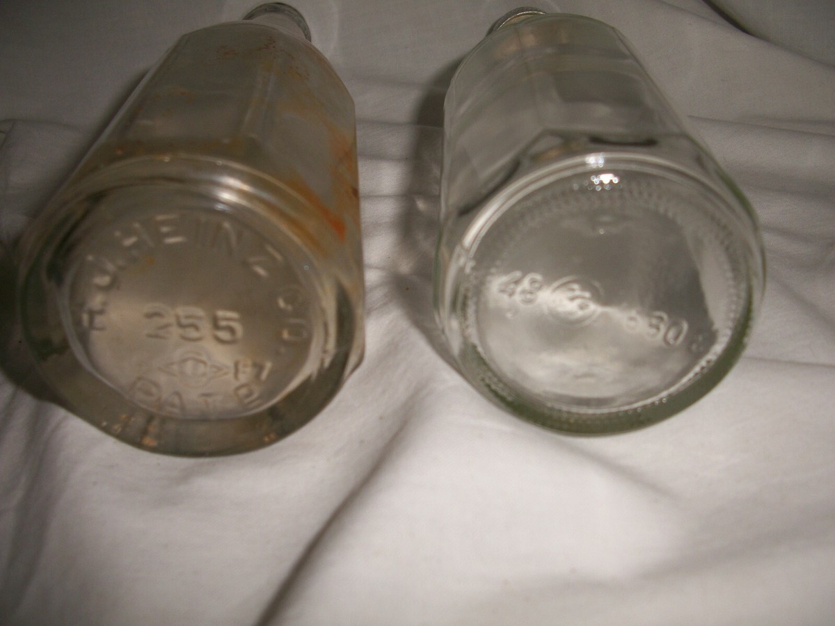 オランダの瓶　② 2 Vintage Antique H J Heinz Bottles 1 has # 255 On Bottom