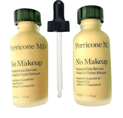 2 X PERRICONE MD NO MAKE-UP FOUNDATION DE TEINT SERUM LSF30 + JE 1 TROPFER 30ML