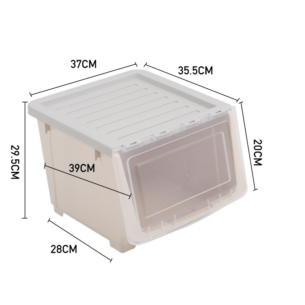 Large Clear Plastic Toy Storage Box Boxes With Flip Lids Home Office Stackable eBay