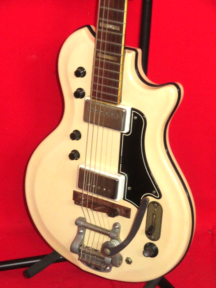Supro 1963 White Res O Glas Dual Tone Guitar w/ Case Valco Supro 1963 White Res O Glas Dual Tone Guitar w/ Case Valco