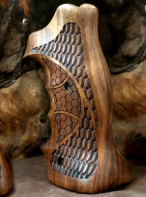 KSD Brand N Frame Roundbutt Prof Target Grips made of Black Walnut (Painted)