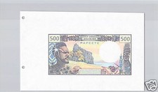 Tahiti Papeete Epreuve Von Verso 500 Franken ND(1970) Selten