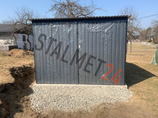 Blechgarage 3x2,5x2,14m Bauhütte Stahlhütte Blechhütte Baucontainer Fertiggarage