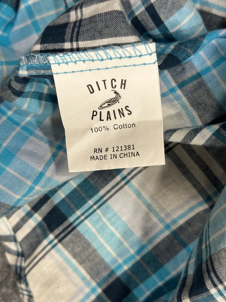 ditch plains Shirt mens XL pearl snap long sleeve flannel Western KE3 - Image 3 of 4