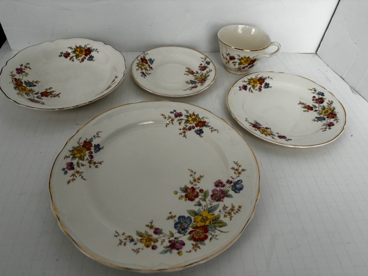 Vintage Edwin Knowles semi vitreous china 5 piece setting 46-10