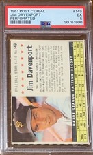 1961 Post Cereal PERFORATED #149 Jim Davenport San Francisco Giants PSA 5