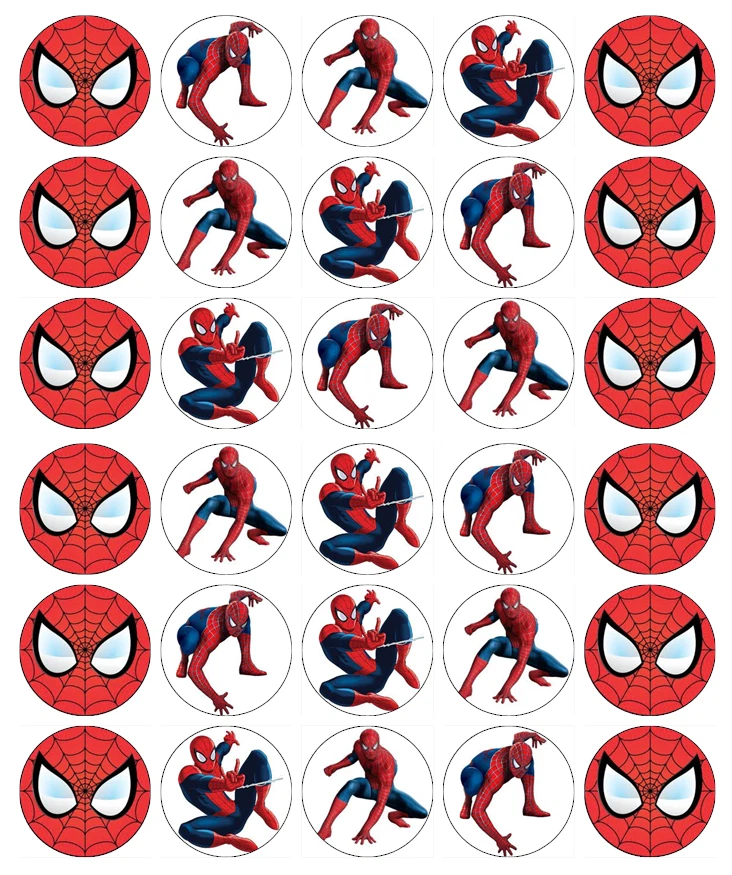 30x Spiderman Cupcake Toppers Comestible Papier Gaufré Fairy Gâteau Toppers - Photo 1/1