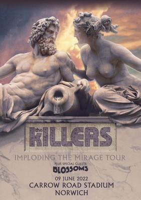 THE KILLERS Imploding The Mirage 2022 Tour Poster: Norwich, Carrow Road