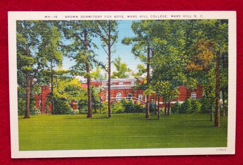 1940s Linen Brown Dorm Mars Hill College Mars Hill NC Madison Co