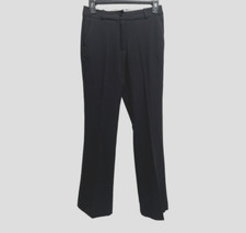 H M Black Flat Front Trousers w/ Piping Pockets Size 2