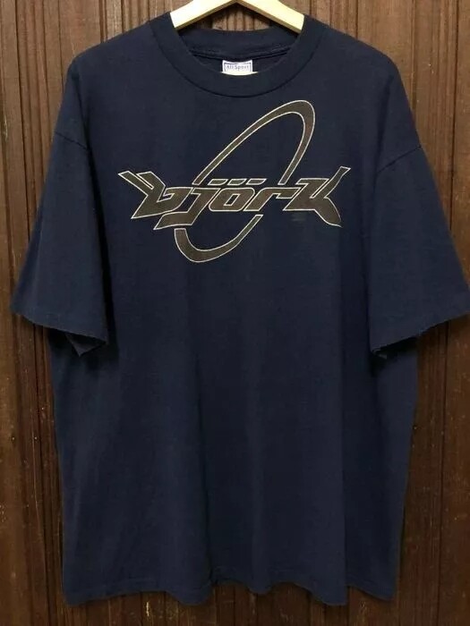 90s Bjork Debut Logo Black Short Sleeve Cotton Unisex T-shirt