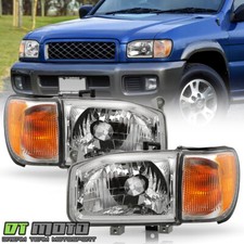 For 1999-2004 Nissan Pathfinder Chrome Headlights w/Parking Corner Light 4pc Set