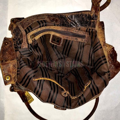 RARE FRYE LARGE BROWN DISTRESSED LEATHER STUDDED SHOULDER BAG ♥️♥️♥️ Frye Deborah Handbag for Sale up to 90% Off: Poshmark main image 4