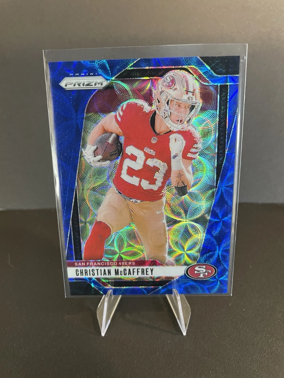 2024 Panini Prizm Christian McCaffrey Choice Blue Prizms /14 Football 49ers #250