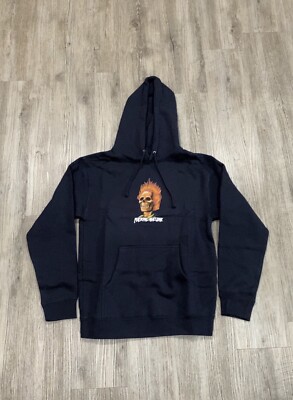 F*UCKINGAWESOME FA FLAME SKULL HOODIE NAVY SIZE SMALL NEW WITH TAGS
