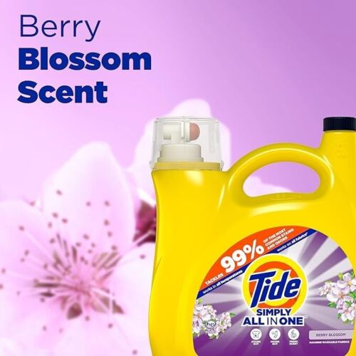 Tide Simply Clean & Fresh Liquid Laundry Detergent, Berry Blossom Scent, 89 load - Picture 3 of 6