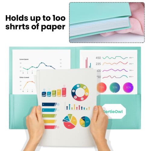 2 Pocket Folders (12 Pack) Heavy-Duty Plastic Folders with Pockets, Fit 8.5x1... - Picture 4 of 7