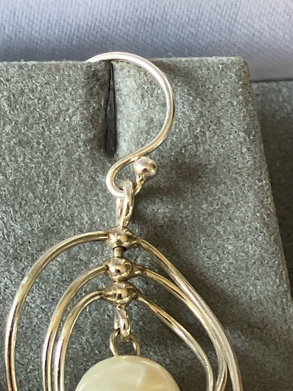 Sterling Silver Long Dangly Multi Loop Earrings W… - image 5