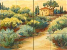 Tuscan Tile Backsplash Margosian Landscape Art Ceramic Mural JM026