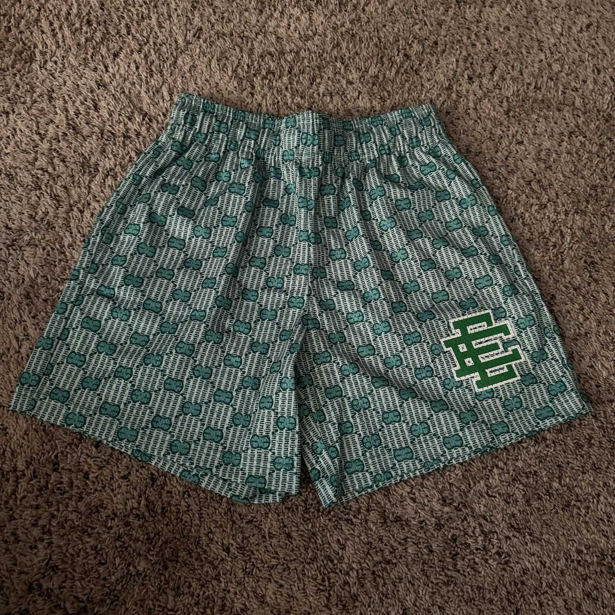 Eric Emanuel Brown Gucci Inspired Print Shorts Size S | eBay