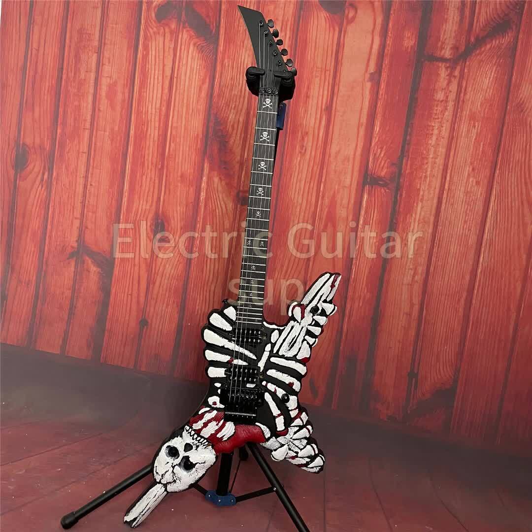 Skull Special Shape Electric Guitar Solid Body Skull Inlay 6