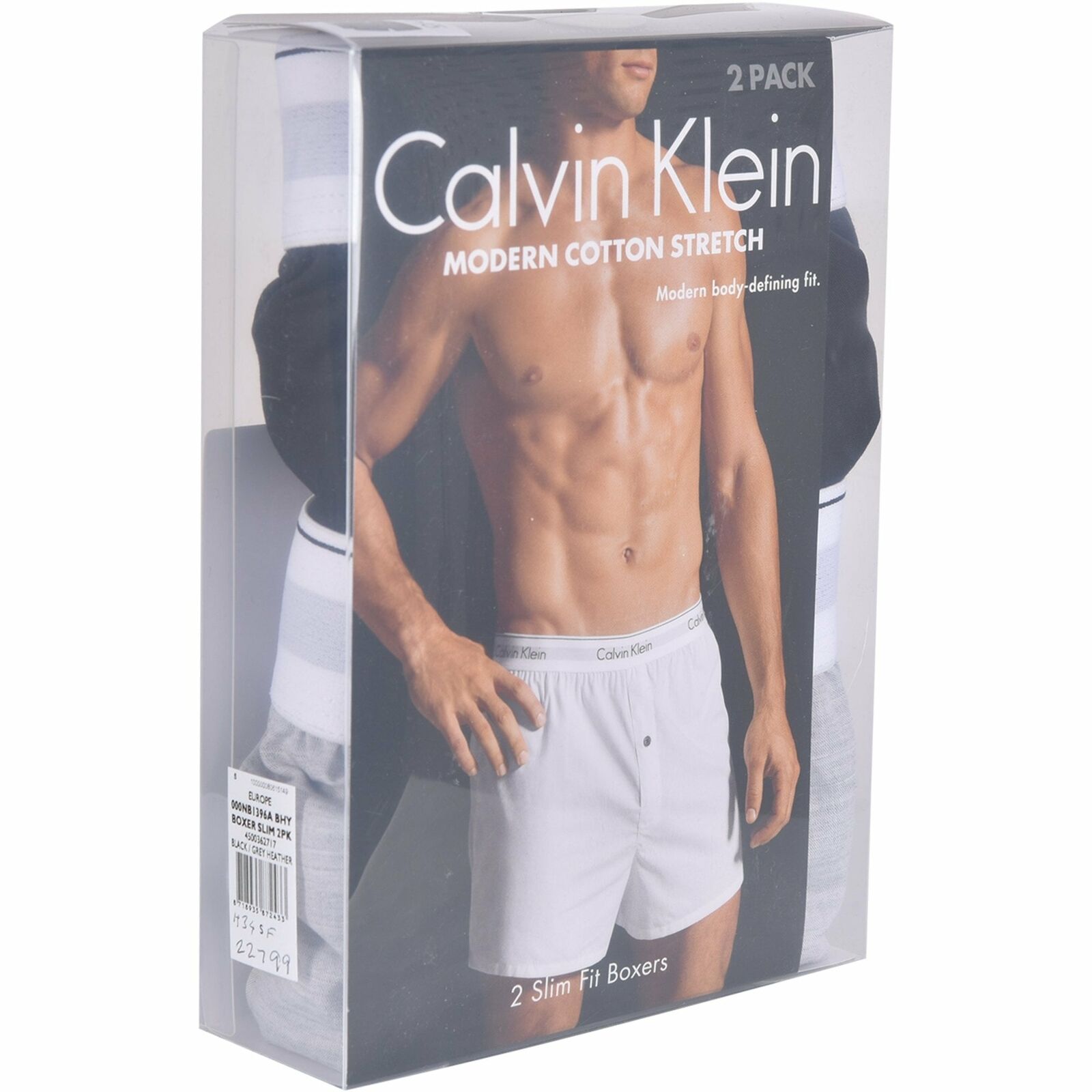 Calvin Klein 2-Pack Modern Cotton Boxer Shorts Slim-Fit, Black / Grey  Heather