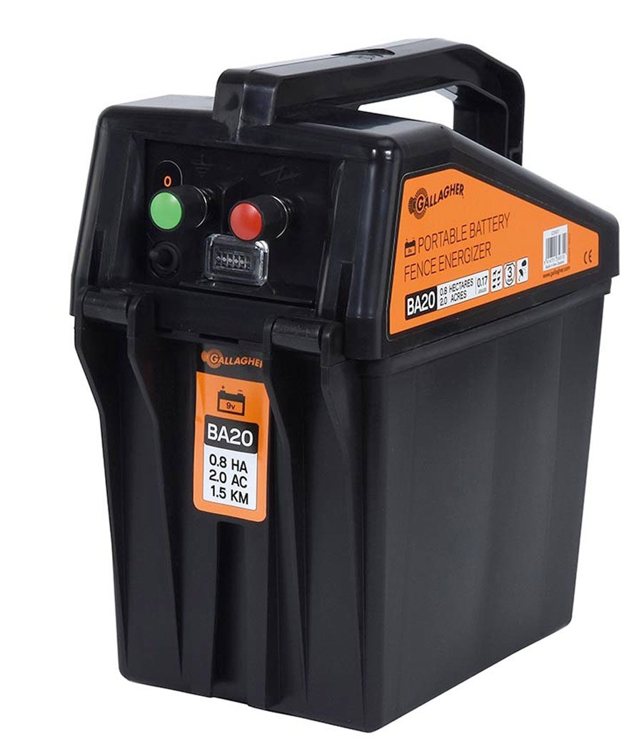 Elettrificatore Gallagher BA20 a batteria 9V per recinti di cavalli, selvatici e