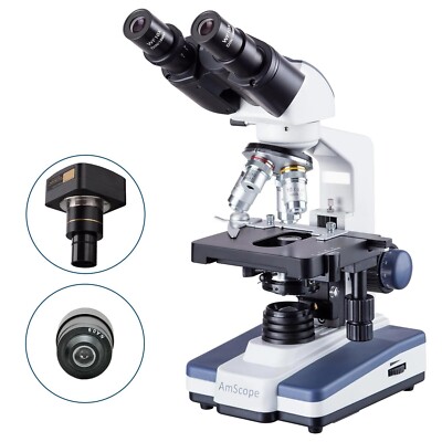 Amscope 40X-2500X Binocular LED Darkfield Microscope Siedentopf Head +5MP Camera
