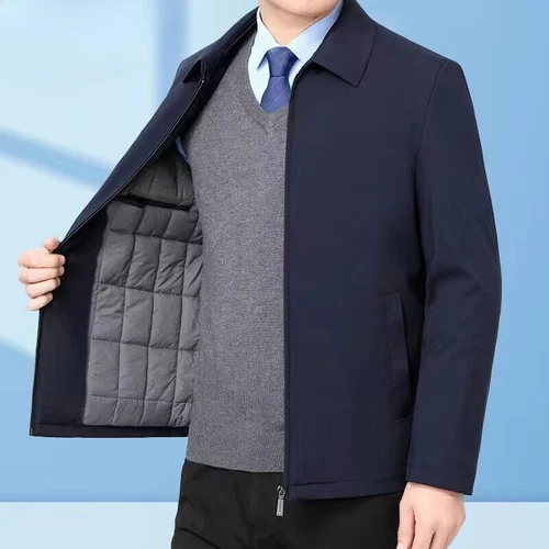 Herren Freizeit Business Mantel Männer Klassisch Elegant Herren Winterjacke Social Blazer - Bild 15 von 19