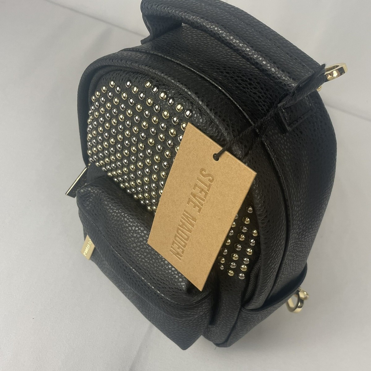Steve Madden Black Leather Silver and Gold Studded Mini  display picture 1