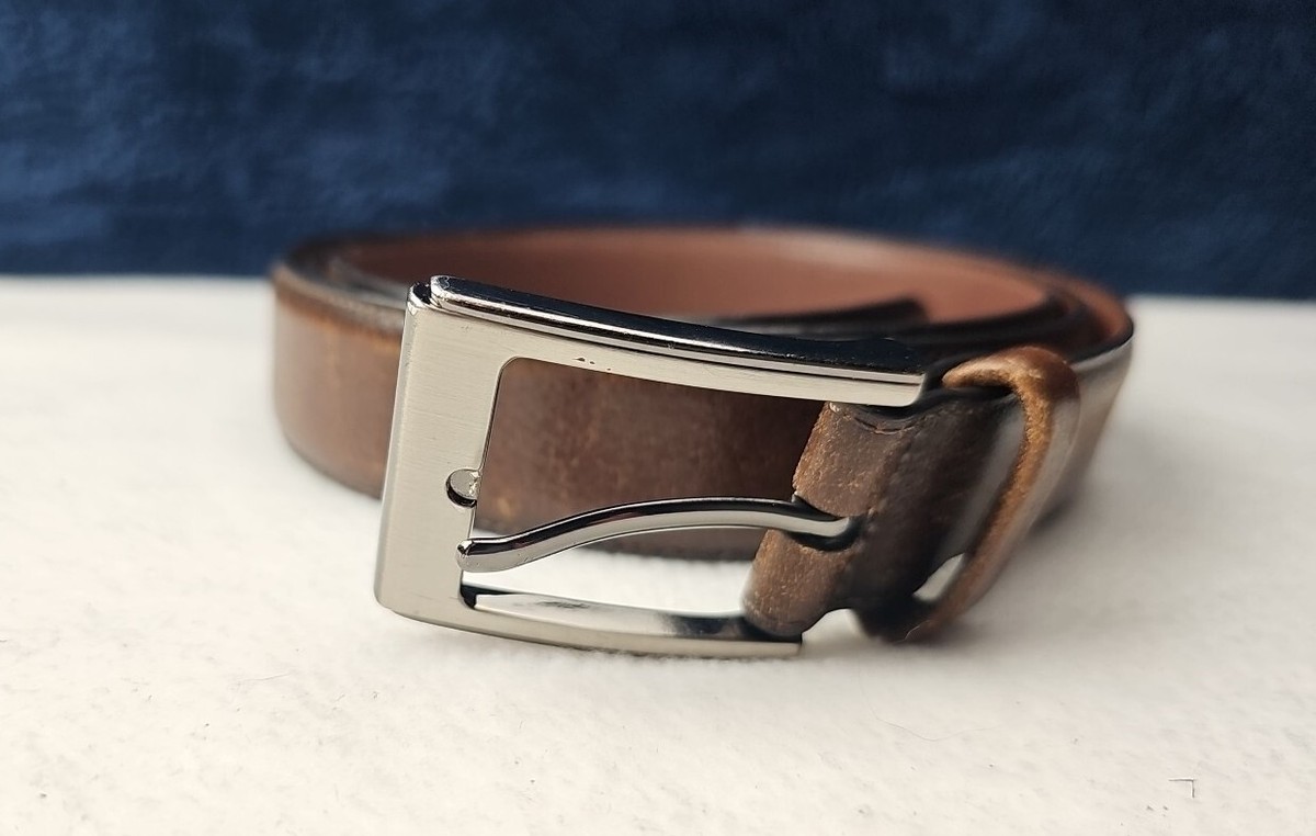Roundtree & York Full Grain Brown Cowhide Leather Belt 