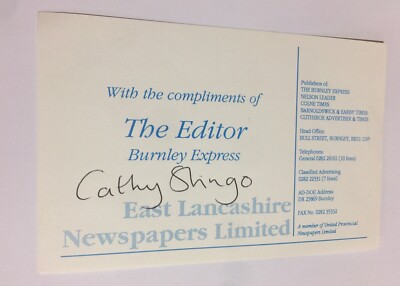 Burnley Express The Editor Cathy Shingo Autogramm 