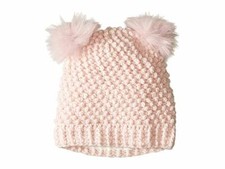 Tundra Boots Kids Double Pom Knit Pink Hat L13134