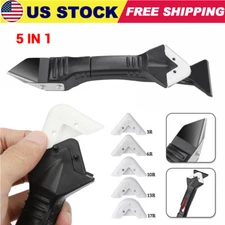 5 in 1 Silicone Sealant Remover Tool Kit Set Scraper Caulking Mould Removal US