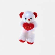 Bear Love Plush with Heart Lights Up Flashes Changes Colors