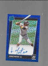 2021 DONRUSS OPTIC JORGE MATEO RATED ROOKIE BLUE AUTO RC /99 PADRES  #383