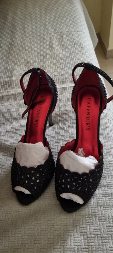 scarpe aperte con tacco cafènoir 37,5 nero - Immagine 2 di 4