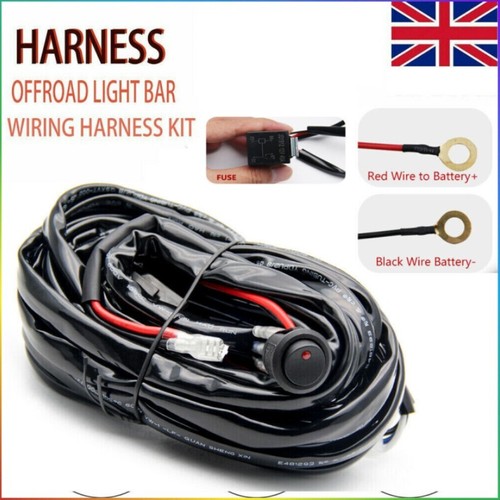 LED Work Light Bar Wiring Kit Harness Fog Driving Offroad w/ Fuse