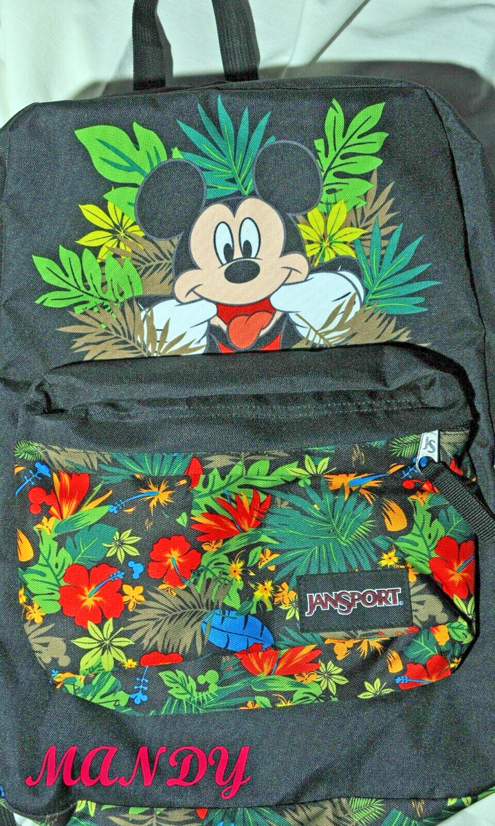 NWT Jansport Backpack Disney High Stakes Mickey Mouse Tropical Floral Full  Size | eBay