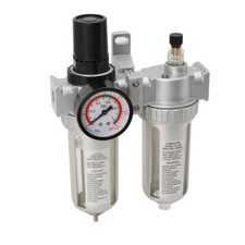 Water Oil Trap Air Line Filter Separator Compressor Gauge 1/2'' Inlet NEW